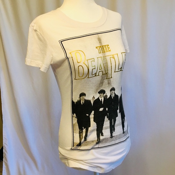 Beatles Tee Shirt !!! White with Gold & Black !!! - Picture 4 of 6